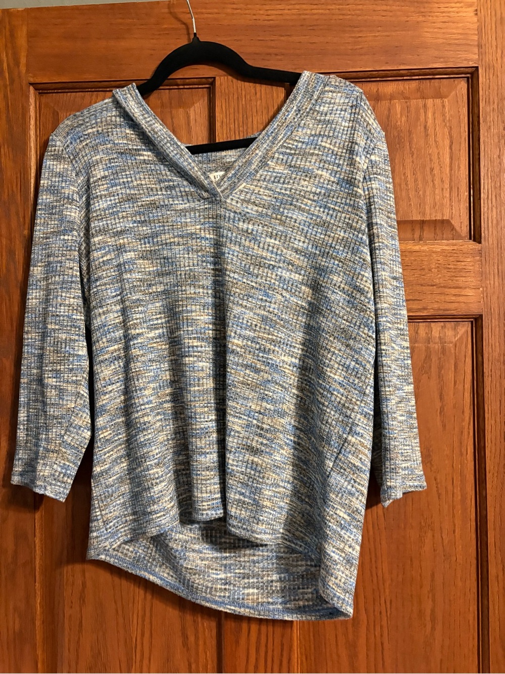 Liverpool Relaxed V-Neck Women’s Sweater in Blue Multi